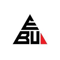 EBU triangle letter logo design with triangle shape. EBU triangle logo design monogram. EBU triangle vector logo template with red color. EBU triangular logo Simple, Elegant, and Luxurious Logo.