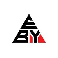 eby diseño de logotipo de letra triangular con forma de triángulo. monograma de diseño del logotipo del triángulo eby. plantilla de logotipo de vector de triángulo eby con color rojo. logotipo triangular eby logotipo simple, elegante y lujoso.