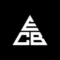 diseño de logotipo de letra de triángulo ecb con forma de triángulo. monograma de diseño del logotipo del triángulo ecb. plantilla de logotipo de vector de triángulo ecb con color rojo. logotipo triangular ecb logotipo simple, elegante y lujoso.