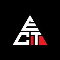 diseño de logotipo de letra triangular ect con forma de triángulo. monograma de diseño de logotipo de triángulo ect. plantilla de logotipo de vector de triángulo ect con color rojo. logotipo triangular ect logotipo simple, elegante y lujoso.