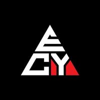 diseño de logotipo de letra de triángulo ecy con forma de triángulo. monograma de diseño de logotipo de triángulo ecy. plantilla de logotipo de vector de triángulo ecy con color rojo. logotipo triangular ecy logotipo simple, elegante y lujoso.
