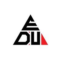 diseño de logotipo de letra triangular edu con forma de triángulo. monograma de diseño del logotipo del triángulo edu. plantilla de logotipo de vector de triángulo edu con color rojo. logotipo triangular edu logotipo simple, elegante y lujoso.