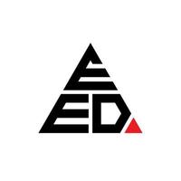 EED triangle letter logo design with triangle shape. EED triangle logo design monogram. EED triangle vector logo template with red color. EED triangular logo Simple, Elegant, and Luxurious Logo.