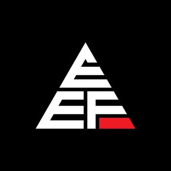 EEF triangle letter logo design with triangle shape. EEF triangle logo design monogram. EEF triangle vector logo template with red color. EEF triangular logo Simple, Elegant, and Luxurious Logo.