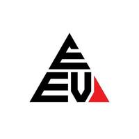 EEV triangle letter logo design with triangle shape. EEV triangle logo design monogram. EEV triangle vector logo template with red color. EEV triangular logo Simple, Elegant, and Luxurious Logo.