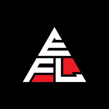EFL triangle letter logo design with triangle shape. EFL triangle logo design monogram. EFL triangle vector logo template with red color. EFL triangular logo Simple, Elegant, and Luxurious Logo.