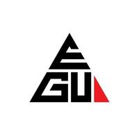 EGU triangle letter logo design with triangle shape. EGU triangle logo design monogram. EGU triangle vector logo template with red color. EGU triangular logo Simple, Elegant, and Luxurious Logo.