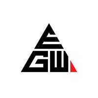EGW triangle letter logo design with triangle shape. EGW triangle logo design monogram. EGW triangle vector logo template with red color. EGW triangular logo Simple, Elegant, and Luxurious Logo.