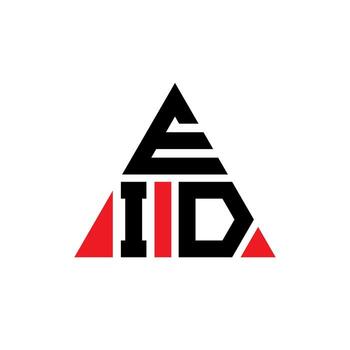 EID triangle letter logo design with triangle shape. EID triangle logo design monogram. EID triangle vector logo template with red color. EID triangular logo Simple, Elegant, and Luxurious Logo.