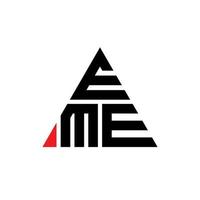 EME triangle letter logo design with triangle shape. EME triangle logo design monogram. EME triangle vector logo template with red color. EME triangular logo Simple, Elegant, and Luxurious Logo.