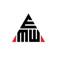 EMW triangle letter logo design with triangle shape. EMW triangle logo design monogram. EMW triangle vector logo template with red color. EMW triangular logo Simple, Elegant, and Luxurious Logo.