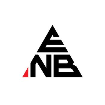 ENB triangle letter logo design with triangle shape. ENB triangle logo design monogram. ENB triangle vector logo template with red color. ENB triangular logo Simple, Elegant, and Luxurious Logo.