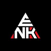 diseño de logotipo de letra triangular enk con forma de triángulo. monograma de diseño de logotipo de triángulo enk. plantilla de logotipo vectorial de triángulo enk con color rojo. logotipo triangular enk logotipo simple, elegante y lujoso. vector