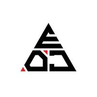 EOJ triangle letter logo design with triangle shape. EOJ triangle logo design monogram. EOJ triangle vector logo template with red color. EOJ triangular logo Simple, Elegant, and Luxurious Logo.