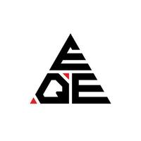 EQE triangle letter logo design with triangle shape. EQE triangle logo design monogram. EQE triangle vector logo template with red color. EQE triangular logo Simple, Elegant, and Luxurious Logo.