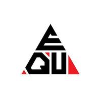 EQU triangle letter logo design with triangle shape. EQU triangle logo design monogram. EQU triangle vector logo template with red color. EQU triangular logo Simple, Elegant, and Luxurious Logo.