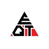 EQT triangle letter logo design with triangle shape. EQT triangle logo design monogram. EQT triangle vector logo template with red color. EQT triangular logo Simple, Elegant, and Luxurious Logo.