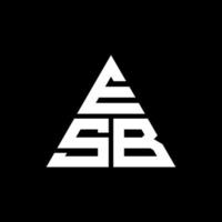 esb diseño de logotipo de letra triangular con forma de triángulo. monograma de diseño de logotipo de triángulo esb. plantilla de logotipo de vector de triángulo esb con color rojo. esb logo triangular logo simple, elegante y lujoso.