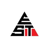 Diseño de logotipo de letra triangular est con forma de triángulo. monograma de diseño de logotipo de triángulo est. plantilla de logotipo de vector de triángulo est con color rojo. logotipo triangular est logotipo simple, elegante y lujoso.