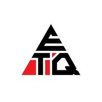 Diseño de logotipo de letra triangular etq con forma de triángulo. monograma de diseño del logotipo del triángulo etq. plantilla de logotipo de vector de triángulo etq con color rojo. logotipo triangular etq logotipo simple, elegante y lujoso.