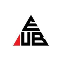 EUB triangle letter logo design with triangle shape. EUB triangle logo design monogram. EUB triangle vector logo template with red color. EUB triangular logo Simple, Elegant, and Luxurious Logo.