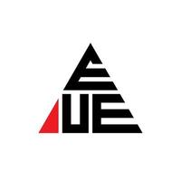 EUE triangle letter logo design with triangle shape. EUE triangle logo design monogram. EUE triangle vector logo template with red color. EUE triangular logo Simple, Elegant, and Luxurious Logo.