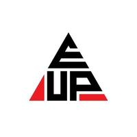 EUP triangle letter logo design with triangle shape. EUP triangle logo design monogram. EUP triangle vector logo template with red color. EUP triangular logo Simple, Elegant, and Luxurious Logo.