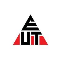 eut diseño de logotipo de letra triangular con forma de triángulo. monograma de diseño de logotipo de triángulo eut. plantilla de logotipo de vector de triángulo eut con color rojo. eut logotipo triangular logotipo simple, elegante y lujoso.