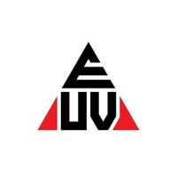 EUV triangle letter logo design with triangle shape. EUV triangle logo design monogram. EUV triangle vector logo template with red color. EUV triangular logo Simple, Elegant, and Luxurious Logo.