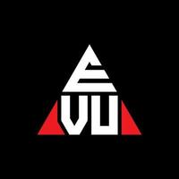 Diseño de logotipo de letra triangular evu con forma de triángulo. monograma de diseño del logotipo del triángulo evu. plantilla de logotipo de vector de triángulo evu con color rojo. logotipo triangular evu logotipo simple, elegante y lujoso.