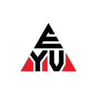 EYV triangle letter logo design with triangle shape. EYV triangle logo design monogram. EYV triangle vector logo template with red color. EYV triangular logo Simple, Elegant, and Luxurious Logo.