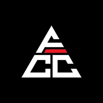 FCC triangle letter logo design with triangle shape. FCC triangle logo design monogram. FCC triangle vector logo template with red color. FCC triangular logo Simple, Elegant, and Luxurious Logo.