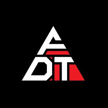 FDT triangle letter logo design with triangle shape. FDT triangle logo design monogram. FDT triangle vector logo template with red color. FDT triangular logo Simple, Elegant, and Luxurious Logo.