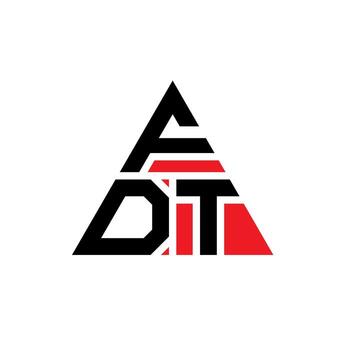 FDT triangle letter logo design with triangle shape. FDT triangle logo design monogram. FDT triangle vector logo template with red color. FDT triangular logo Simple, Elegant, and Luxurious Logo.