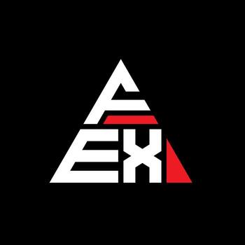 FEX triangle letter logo design with triangle shape. FEX triangle logo design monogram. FEX triangle vector logo template with red color. FEX triangular logo Simple, Elegant, and Luxurious Logo.