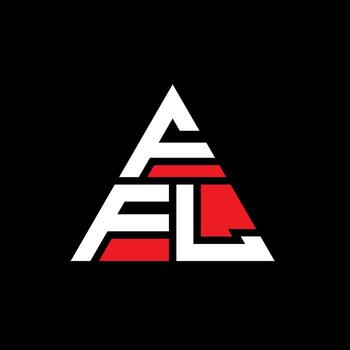 FFL triangle letter logo design with triangle shape. FFL triangle logo design monogram. FFL triangle vector logo template with red color. FFL triangular logo Simple, Elegant, and Luxurious Logo.