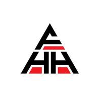 diseño de logotipo de letra triangular fhh con forma de triángulo. monograma de diseño del logotipo del triángulo fhh. plantilla de logotipo de vector de triángulo fhh con color rojo. logotipo triangular fhh logotipo simple, elegante y lujoso.
