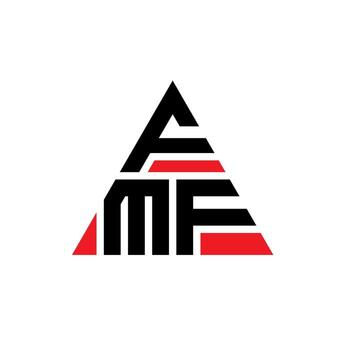 FMF triangle letter logo design with triangle shape. FMF triangle logo design monogram. FMF triangle vector logo template with red color. FMF triangular logo Simple, Elegant, and Luxurious Logo.