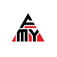 FMY triangle letter logo design with triangle shape. FMY triangle logo design monogram. FMY triangle vector logo template with red color. FMY triangular logo Simple, Elegant, and Luxurious Logo.