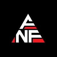 diseño de logotipo de letra triangular fnf con forma de triángulo. monograma de diseño de logotipo de triángulo fnf. plantilla de logotipo de vector de triángulo fnf con color rojo. logotipo triangular fnf logotipo simple, elegante y lujoso.