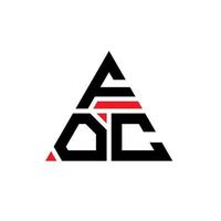 diseño de logotipo de letra de triángulo foc con forma de triángulo. monograma de diseño del logotipo del triángulo foc. plantilla de logotipo de vector de triángulo foc con color rojo. logo triangular foc logo simple, elegante y lujoso.