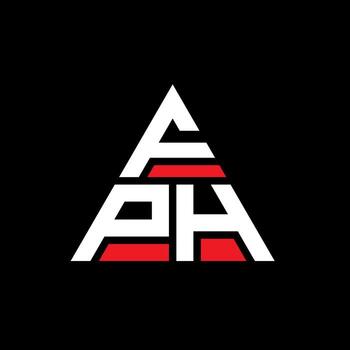 FPH triangle letter logo design with triangle shape. FPH triangle logo design monogram. FPH triangle vector logo template with red color. FPH triangular logo Simple, Elegant, and Luxurious Logo.
