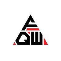 FQW triangle letter logo design with triangle shape. FQW triangle logo design monogram. FQW triangle vector logo template with red color. FQW triangular logo Simple, Elegant, and Luxurious Logo.