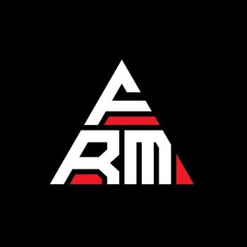 FRM triangle letter logo design with triangle shape. FRM triangle logo design monogram. FRM triangle vector logo template with red color. FRM triangular logo Simple, Elegant, and Luxurious Logo.