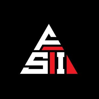 FSI triangle letter logo design with triangle shape. FSI triangle logo design monogram. FSI triangle vector logo template with red color. FSI triangular logo Simple, Elegant, and Luxurious Logo.