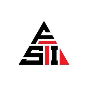 FSI triangle letter logo design with triangle shape. FSI triangle logo design monogram. FSI triangle vector logo template with red color. FSI triangular logo Simple, Elegant, and Luxurious Logo.