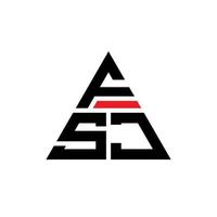 diseño de logotipo de letra de triángulo fsj con forma de triángulo. monograma de diseño del logotipo del triángulo fsj. plantilla de logotipo de vector de triángulo fsj con color rojo. logotipo triangular fsj logotipo simple, elegante y lujoso.