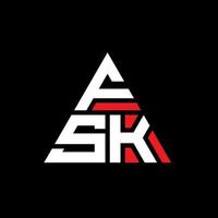 diseño de logotipo de letra de triángulo fsk con forma de triángulo. monograma de diseño del logotipo del triángulo fsk. plantilla de logotipo de vector de triángulo fsk con color rojo. logotipo triangular fsk logotipo simple, elegante y lujoso.