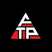 diseño de logotipo de letra triangular ftp con forma de triángulo. monograma de diseño de logotipo de triángulo ftp. plantilla de logotipo de vector de triángulo ftp con color rojo. logotipo triangular ftp logotipo simple, elegante y lujoso.