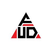 FUD triangle letter logo design with triangle shape. FUD triangle logo design monogram. FUD triangle vector logo template with red color. FUD triangular logo Simple, Elegant, and Luxurious Logo.